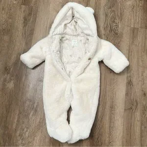 Zara Baby Boy Girl Super Soft Cozy Coverall Suit Faux Fur Bearsuit 3-6